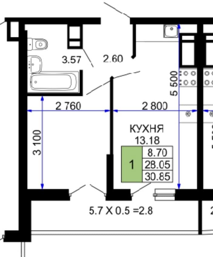Продаю евро-2 комнатную квартиру в ЖК Лучший, с большим ленточным балконом 5.7 м2 ( можно увеличить дополнительно кухню-гостиную или комнату за счет балкона ).Сдача дома сентябрь 2021 года. Продажа по переуступке.